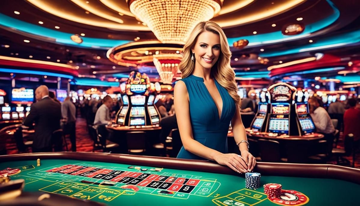 Antarmuka aplikasi mobile lobbytoto menampilkan dealer langsung dan opsi sportsbook